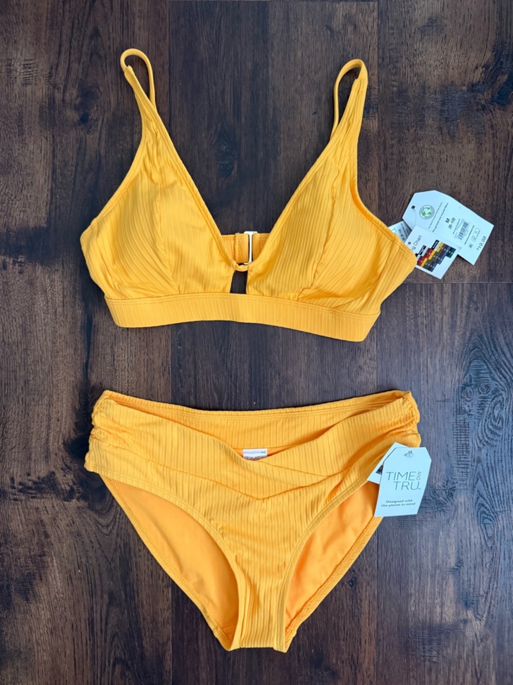 Yellow-orange bikini set, mid rise